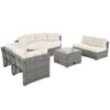 Patio Furniture Set Outdoor Daybed Rattan Sectional With Cushions And Center Table - Beige - Image 26