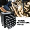7 Drawers Multifunctional Tool Cart With Wheels - Black - Image 2