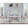 5 Piece Wooden Dining Table Set With Rectangular Table And 4 Upholstered Chairs Dining Room Set With Crystal Decoration For Kitchen Or Dining Room - Light Gray / White - Image 2