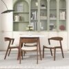 Dakota - Velvet Dining Chair (Set of 2) - Cream White / Dark Brown - Image 7
