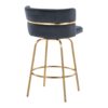 Cinch - Glam / Art Deco Fixed Height Counter Stool With Swivel With Round Footrest (Set of 2) - Gold / Black - Image 4