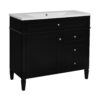 Bathroom Vanity With Top Sink, Modern Bathroom Storage Cabinet, 2 Drawers And A Tip-Out Drawer, Single Sink Bathroom Vanity - Black - Image 13