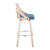 Charlotte - Farmhouse Fixed Height Counter Stool With Swivel And Round Footrest (Set of 2) - Blue / White Washed - Image 4