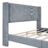 Queen Size Platform Contemporary Bed With Legs - Gray - Image 4