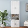 Full Size Murphy Bed With 1 Side Cabinet Storage Shelf, Cabinet Bed Folding Wall Bed With Desk Combo Perfect For Guest Room, Study, Office - White - Image 3