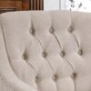 Accent Chair, Living Room Chair, Footrest Chair Set With Vintage Brass Studs, Button Tufted Upholstered Armchair For Living Room, Comfy Reading Chair For Bedroom, Reception Room - Beige - Image 10