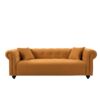 Retro Medieval Style Sofa With Roll Arms And Throw Pillows - Orange - Image 12