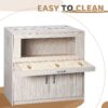 Guinea Pig Cages, Hamster Cage Wood With Independent Storage Cabinet, House For Rat Chinchilla With Guinea Pig Hutch And Bridge, Openable Top With Acrylic Sheets - Natural Wood - Image 8