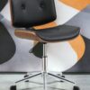 Camila - Synthetic Leather Office Chair - Black - Image 12
