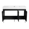 Freestanding Bathroom Vanity With Resin Sink And Storage Cabinet - Dark Oak - Image 15