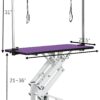 Hydraulic Pet Grooming Table With"H" Arm - Purple - Image 2