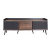 Mid Century TV Stand With 2 Cabinets & Open Compartments, Entertainment Center For Tvs Up To 70'', Television Console For Living Room - Dark Coffee / Black - Image 13