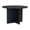 Topmax - 5 Piece Modern Round Dining Table Set Pedestal Kitchen Table Set With 4 Upholstered Dining Chairs For Studio, Apartment, Small Places - Black - Image 9