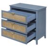 3 Drawer Cabinet Natural Rattan Suitable For Bedroom - Blue - Image 10