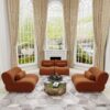 Modern L - Shaped Modular Sofa Set High Comfort Chenille Fabric, Freely Arrangeable For Living Room - Orange - Image 6