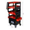 4 Level Multi Purpose Trolley For Diagnostics - Black / Red - Image 2