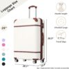 Hardshell Luggage With Tsa Lock, 28" Expandable Lightweight Suitcase With Spinner Wheels, Single Vintage Luggage - White - Image 2