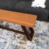 Marley - Genuine Leather Bench - Amber - Image 6