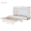 Queen Size Murphy Bed With Iron Legs, Modern Design - White - Image 25