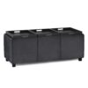 Avalon - Storage Ottoman - Distressed Black - Image 2