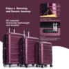 3 Piece Luggage Sets Pc Lightweight & Durable Expandable Suitcase With Two Hooks, Double Spinner Wheels, Tsa Lock, (21/25/29) - Wine Red - Image 6