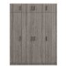 Contemporary 4 Door Wardrobe With 1 Drawer And Top Cabinet - Gray - Image 5