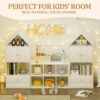 Versatile Children's Bookshelf With House-Shaped Design Multifunctional Storage - White - Image 5