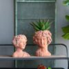 8X9X11.5" Head Bust Planter, Greek Style Cement Head Planter, Indoor Outdoor Home Garden Decor - Brown - Image 14
