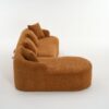 Compression Sofa: Combining Chaise Longue With 3 Seater, Wood Grain Chenille Fabric, Full Sponge Compression Sofa, Combined Sofa With 4 Pillows For Living / Home Furniture / Apartment - Orange - Image 24