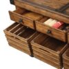Kaif - Distressed Chestnut Kitchen Cart - Chestnut - Image 4