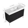 Freestanding Bathroom Vanity With Resin Sink And Storage Cabinet - Dark Oak - Image 3