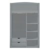 Twin Size Loft Bed With Desk, Wardrobes, 4 Drawers And 4 Shelves Construction - Gray - Image 11