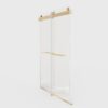 Frameless Double Sliding Soft-Close Shower Door, 3 / 8" Thick SGCC Tempered Glass Door - Brushed Gold - Image 12