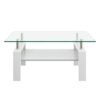 Modern Rectangular Coffee Table & Tempered Glass Top Layer, Table For Living Room - Transparent - Image 7