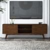 Caroline - Mid-Century Modern Style TV Stand Up To 72" - Brown / Dark Brown - Image 6