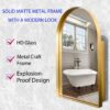 Arched Recessed Medicine Cabinet, Metal Framed Bathroom Wall Cabinet With Mirror And Adjustable Shelves, Wall Mirror With Storage For Bathroom - Matte Gold - Image 5