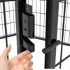 53.94" 6 Panels Heavy Duty Metal Playpen With Door, Dog Fence Pet Exercise Pen For Outdoor, Indoor - Black - Image 17