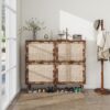 4 Door Shoe Rack, Freestanding Modern Shoe Storage Cabinet, For Entryway - Burly Wood - Image 4