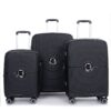 Expandable Hardshell Suitcase Double Spinner Wheels Pp Luggage Sets Lightweight Durable Suitcase & Tsa Lock, 3 Piece Set (20/24/28) - Black - Image 4