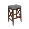 Upholstered Bar Stool With Nailhead Trim And X Frame Design (Set of 2) - Charcoal - Image 10