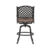 Elegant Cast Aluminum Counter Stool Set With Cushions, All Weather Design - Dark Brown - Image 7