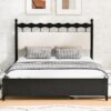 Queen Size Storage Platform Bed With 2 Big Drawers Twin Size Trundle - Espresso - Image 13