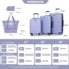 Luggage Set Of 5 Pieces, Expandable Hard Pc Luggage Set With Tsa Lock For Rotating Wheels, Lightweight Rolling Luggage - Light Purple - Image 3