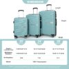 Hardshell Suitcase Double Spinner Wheels Pp Luggage Sets Lightweight Durable Suitcase With Tsa Lock, 3 Piece Set (20/24/28) - Light Green - Image 3