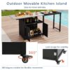 Versatile Outdoor Cabinet With Folding & Expandable Work Surfaces, Ample Storage Space, And Lockable Wheels - Matte Black - Image 5