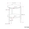 Wagner - Round Marble & Wood Side Table - White / Natural - Image 8