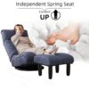 Adjustable Japanese Reclining Floor Chair Sofa With Metal Frame For Living Room & Balcony - Navy - Image 8