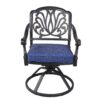 Rectangular 12 Person 108.07" Long Dining Set With Cushions With Swivel And Rocking Chairs - Gray / Navy - Image 7