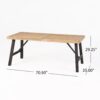 Outdoor Dining Set With 2 Bench And 1 Dining Table - Light Brown - Image 3
