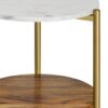 Wagner - Round Marble & Wood Side Table - White / Natural - Image 5
